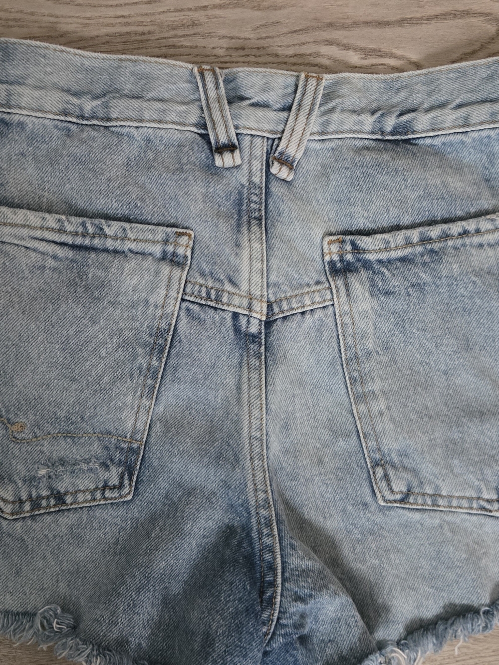 We The Free Light Blue Distressed Denim Shorts - Picture 2 of 4